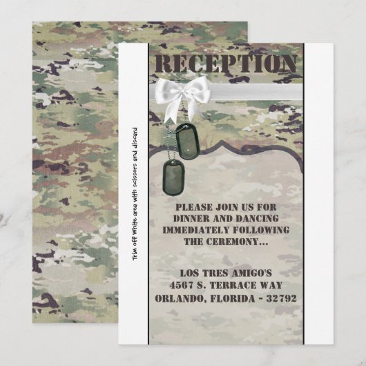 3.5x7 Receptie Kaart Leger Luchtmacht OCP Camo Uni (Voorkant / Achterkant)