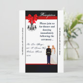 3.5x7 Receptie Kaart Marine Hispanic Uniform Groom (Staand voorkant)