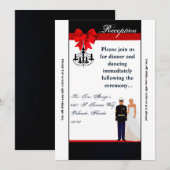 3.5x7 Receptie Kaart Marine Hispanic Uniform Groom (Voorkant / Achterkant)