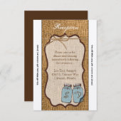 3.5x7 Receptie Kaart Mason Jar Burlap Country Rust (Voorkant / Achterkant)