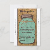 3.5x7 Receptie Kaart Mason Jar Burlap Country Rust (Voorkant)