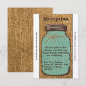 3.5x7 Receptie Kaart Mason Jar Burlap Country Rust (Voorkant / Achterkant)