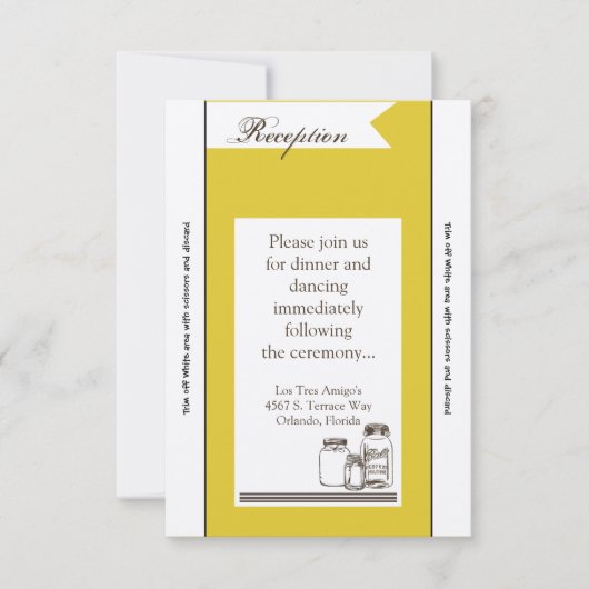 3.5x7 Receptie Kaart Mason Jar Country Rustieke Va (Voorkant)