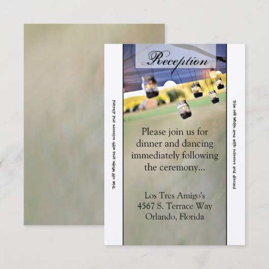 3.5x7 Receptie Kaart Mason Jar Kaarsenhouders Coun (Voorkant / Achterkant)