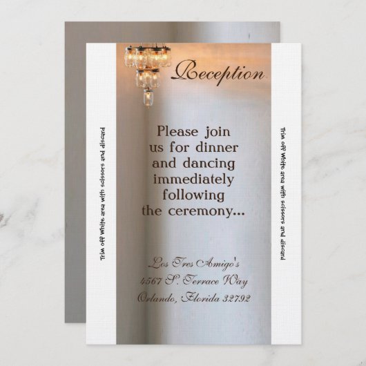 3.5x7 Receptie Kaart Mason Jar Kroonluchter Kaars (Voorkant / Achterkant)