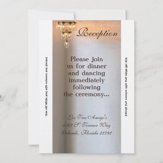 3.5x7 Receptie Kaart Mason Jar Kroonluchter Kaars (Voorkant)