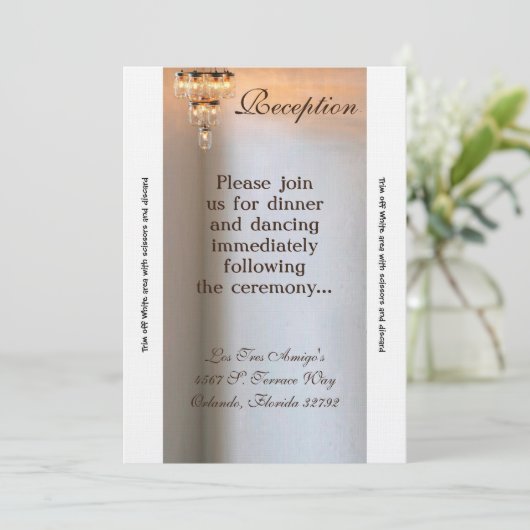 3.5x7 Receptie Kaart Mason Jar Kroonluchter Kaars (Staand voorkant)