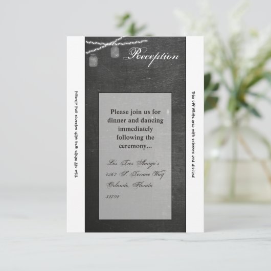 3.5x7 Receptie Kaart Mason Jar String Lights krijt (Staand voorkant)