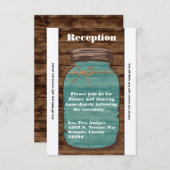 3.5x7 Receptie Kaart Mason Jar Wood Country Rustic (Voorkant / Achterkant)