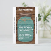 3.5x7 Receptie Kaart Mason Jar Wood Country Rustic (Staand voorkant)