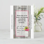 3.5x7 Receptie Kaart Mason Jars met Wildbloemen (Staand voorkant)