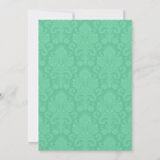 3.5x7 Receptie Kaart Mint Wit Damask (Achterkant)