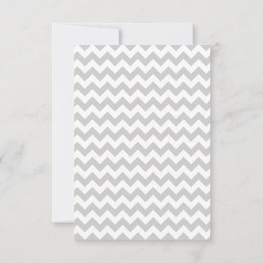 3.5x7 Receptie Kaart Modern Chevron Stripe Koraal (Achterkant)