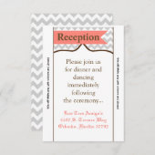 3.5x7 Receptie Kaart Modern Chevron Stripe Koraal (Voorkant / Achterkant)