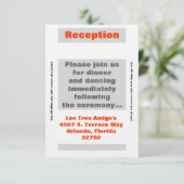 3.5x7 Receptie Kaart Modern Neon Stripe Sinaasappe (Staand voorkant)