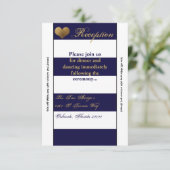 3.5x7 Receptie Kaart Modern Stripe Navy Wit Con (Staand voorkant)