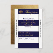 3.5x7 Receptie Kaart Modern Stripe Navy Wit Con (Voorkant / Achterkant)