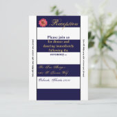 3.5x7 Receptie Kaart Modern Stripe Navy Wit Con (Staand voorkant)