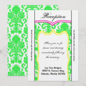 3.5x7 Receptie Kaart Neon Groen Roze Sinaasappel D (Voorkant / Achterkant)