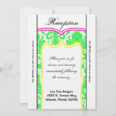 3.5x7 Receptie Kaart Neon Groen Roze Sinaasappel D (Voorkant)