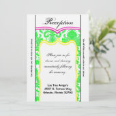 3.5x7 Receptie Kaart Neon Groen Roze Sinaasappel D (Staand voorkant)