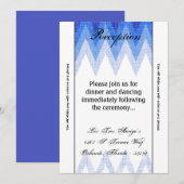 3.5x7 Receptie Kaart Ombre Chevron blauw (Voorkant / Achterkant)
