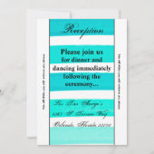 3.5x7 Receptie Kaart Ombre Streep Blauwgroen Lijn  (Voorkant)