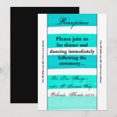 3.5x7 Receptie Kaart Ombre Streep Blauwgroen Lijn  (Voorkant / Achterkant)