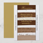 3.5x7 Receptie Kaart Ombre Streep Bruine Lijn Verv (Voorkant / Achterkant)