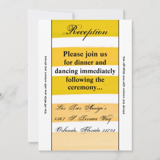 3.5x7 Receptie Kaart Ombre Streep Gele Lijn Vervag (Voorkant)