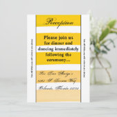 3.5x7 Receptie Kaart Ombre Streep Gele Lijn Vervag (Staand voorkant)