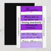 3.5x7 Receptie Kaart Ombre Streep Paarse lijn verv (Voorkant / Achterkant)