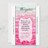 3.5x7 Receptie Kaart Ombre Streep Roze Frosting (Voorkant)
