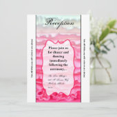 3.5x7 Receptie Kaart Ombre Streep Roze Frosting (Staand voorkant)