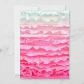 3.5x7 Receptie Kaart Ombre Streep Roze Frosting (Achterkant)
