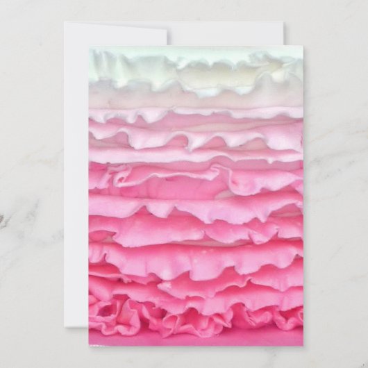 3.5x7 Receptie Kaart Ombre Streep Roze Frosting (Achterkant)