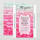 3.5x7 Receptie Kaart Ombre Streep Roze Frosting (Voorkant / Achterkant)