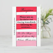 3.5x7 Receptie Kaart Ombre Streep Roze Lijn Vervag (Staand voorkant)