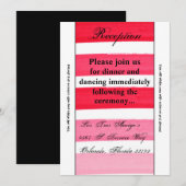 3.5x7 Receptie Kaart Ombre Streep Roze Lijn Vervag (Voorkant / Achterkant)