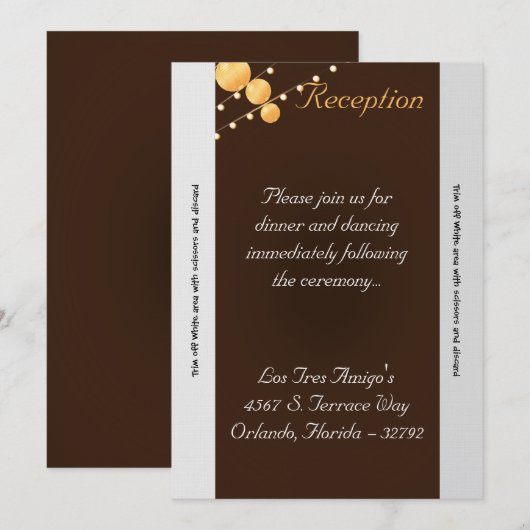 3.5x7 Receptie Kaart Papieren Lantaarns Bro (Voorkant / Achterkant)