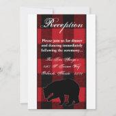 3.5x7 Receptie Kaart Red Buffalo Plaid Beer Zwart (Voorkant)
