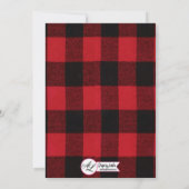 3.5x7 Receptie Kaart Red Buffalo Plaid Beer Zwart (Achterkant)
