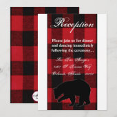 3.5x7 Receptie Kaart Red Buffalo Plaid Beer Zwart (Voorkant / Achterkant)