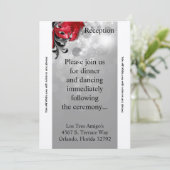 3.5x7 Receptie Kaart Rode Masquerade (Staand voorkant)