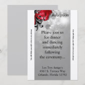3.5x7 Receptie Kaart Rode Masquerade (Voorkant / Achterkant)