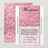 3.5x7 Receptie Kaart Roos Gouden Glitter (Voorkant / Achterkant)