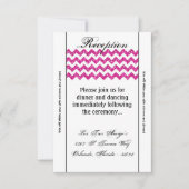 3.5x7 Receptie Kaart Roze Glitter Chevron Stripe (Voorkant)