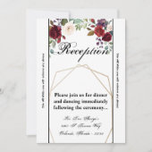 3.5x7 Receptie Kaart Rozen op Wit met Gold Geom (Voorkant)