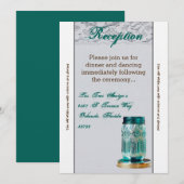 3.5x7 Receptie Kaart Rustiek Land Mason Jar Kant (Voorkant / Achterkant)