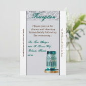 3.5x7 Receptie Kaart Rustiek Land Mason Jar Kant (Staand voorkant)